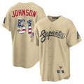 Arizona Diamondbacks #51 Randy Johnson Player Tan Jereymy USA 250 Fourth of July Home Game Stitched Jerseys