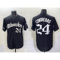 Milwaukee Brewers #24 William Contreras Black Jereymy 'Gothic 414 Shadows Edition' Vapor Premier Limited Stitched Jersey
