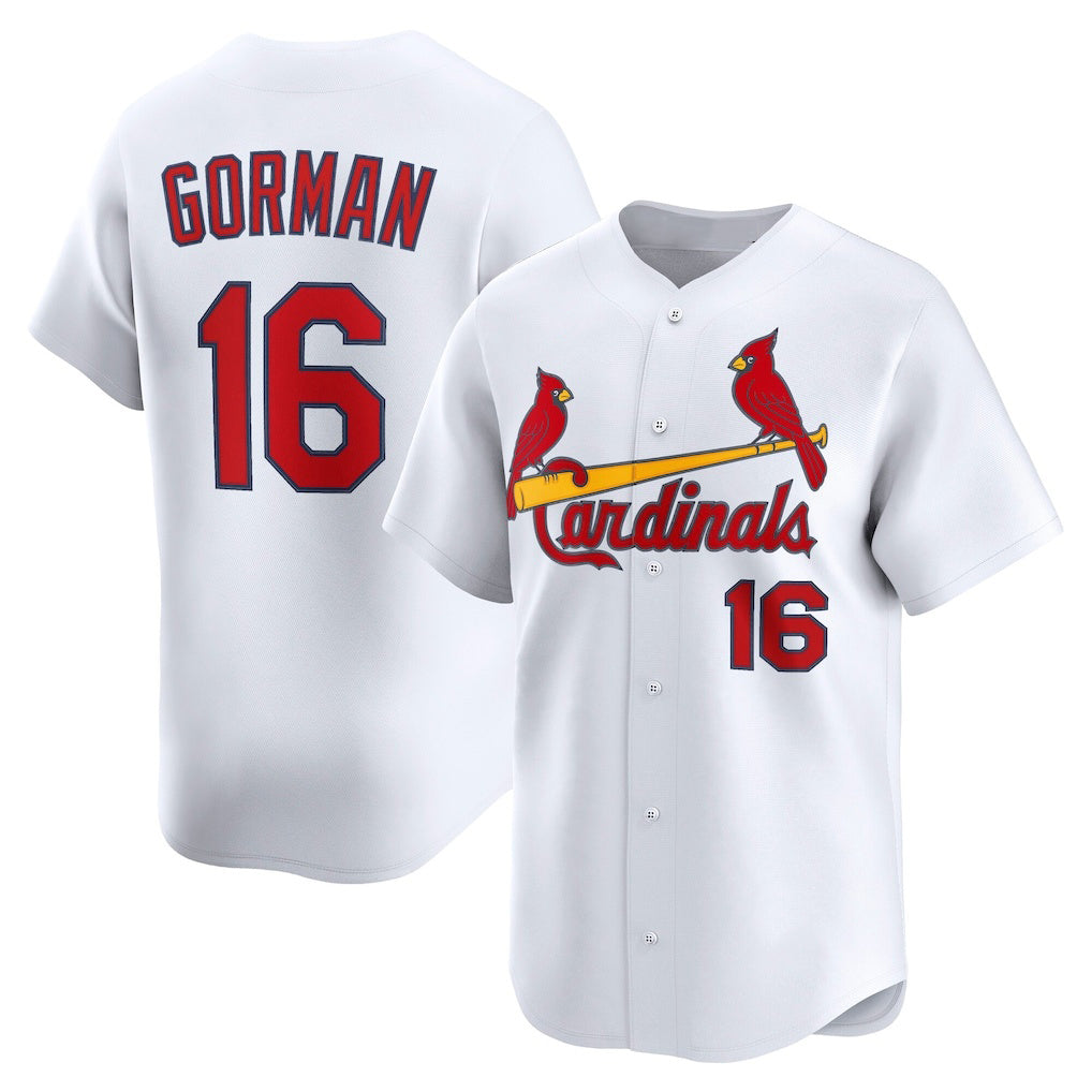 St. Louis Cardinals #16 Nolan Gorman White Jereymy Home Limited Player Jersey