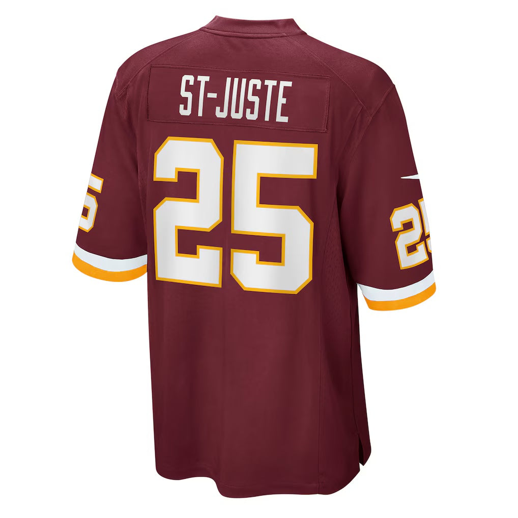 W.Football Team #25 Benjamin St-Juste Burgundy Jereymy Game Jersey