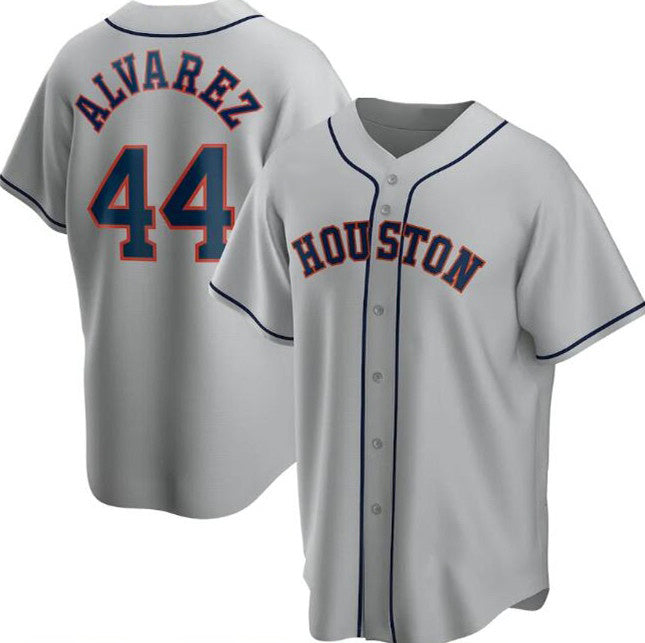 Houston Astros #44 Yordan Alvarez Grey Jereymy Cool Base Stitched Jersey