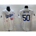 Los Angeles Dodgers #50 Mookie Betts White Jereymy 2025 Tokyo Series Limited Stitched Jersey