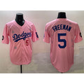 Los Angeles Dodgers #5 Freddie Freeman Pink Jereymy 2025 Tokyo Series Limited Stitched Jersey