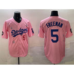Los Angeles Dodgers #5 Freddie Freeman Pink Jereymy 2025 Tokyo Series Limited Stitched Jersey