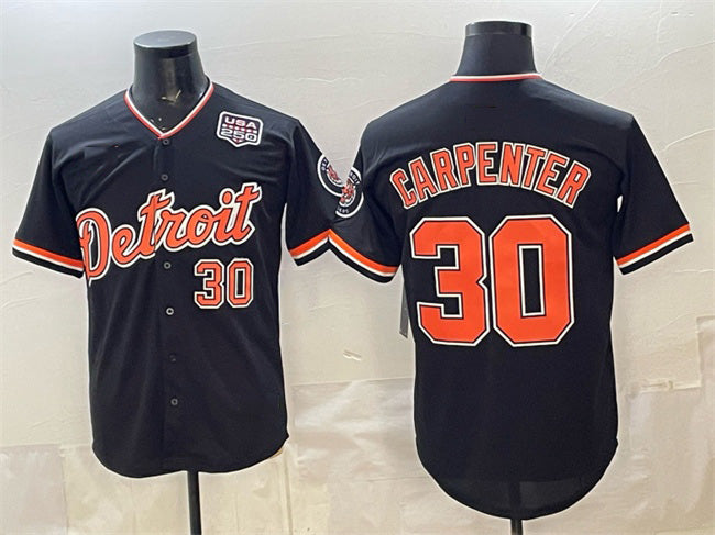 Detroit Tigers #30 Kerry Carpenter Black Jereymy 2026 Alternate USA 250' Patch Vapor Premier Limited Stitched Jersey