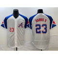 Atlanta Braves #23 Michael Harris II Number White Jereymy 2023 City Connect Flex Base Stitched Jersey 3