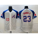 Atlanta Braves #23 Michael Harris II Number White Jereymy 2023 City Connect Flex Base Stitched Jersey 3