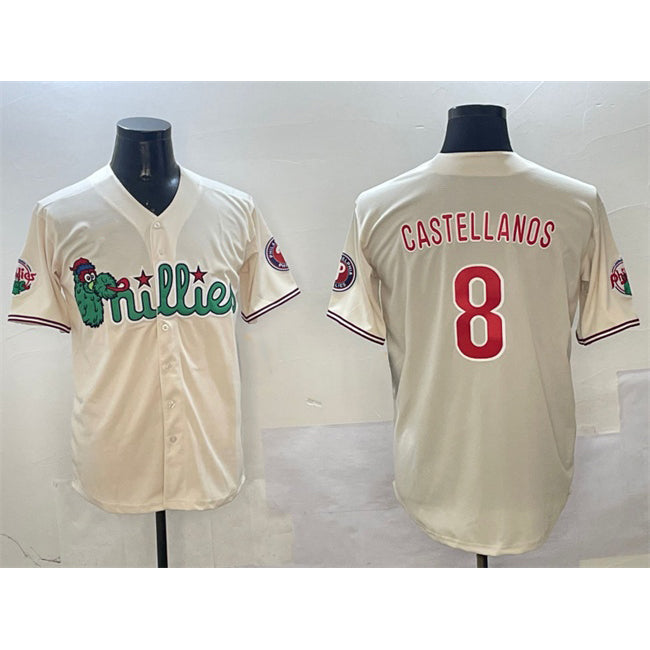 Philadelphia Phillies #8 Nick Castellanos Cream Jereymy Phanatic Limited Stitched Jersey