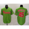 Philadelphia Phillies #45 Zack Wheeler Green Jereymy With Patch Stitched Cool Base Jersey