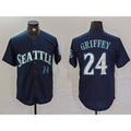 Seattle Mariners #24 Ken Griffey Jr Navy Jereymy Cool Base Stitched Jersey