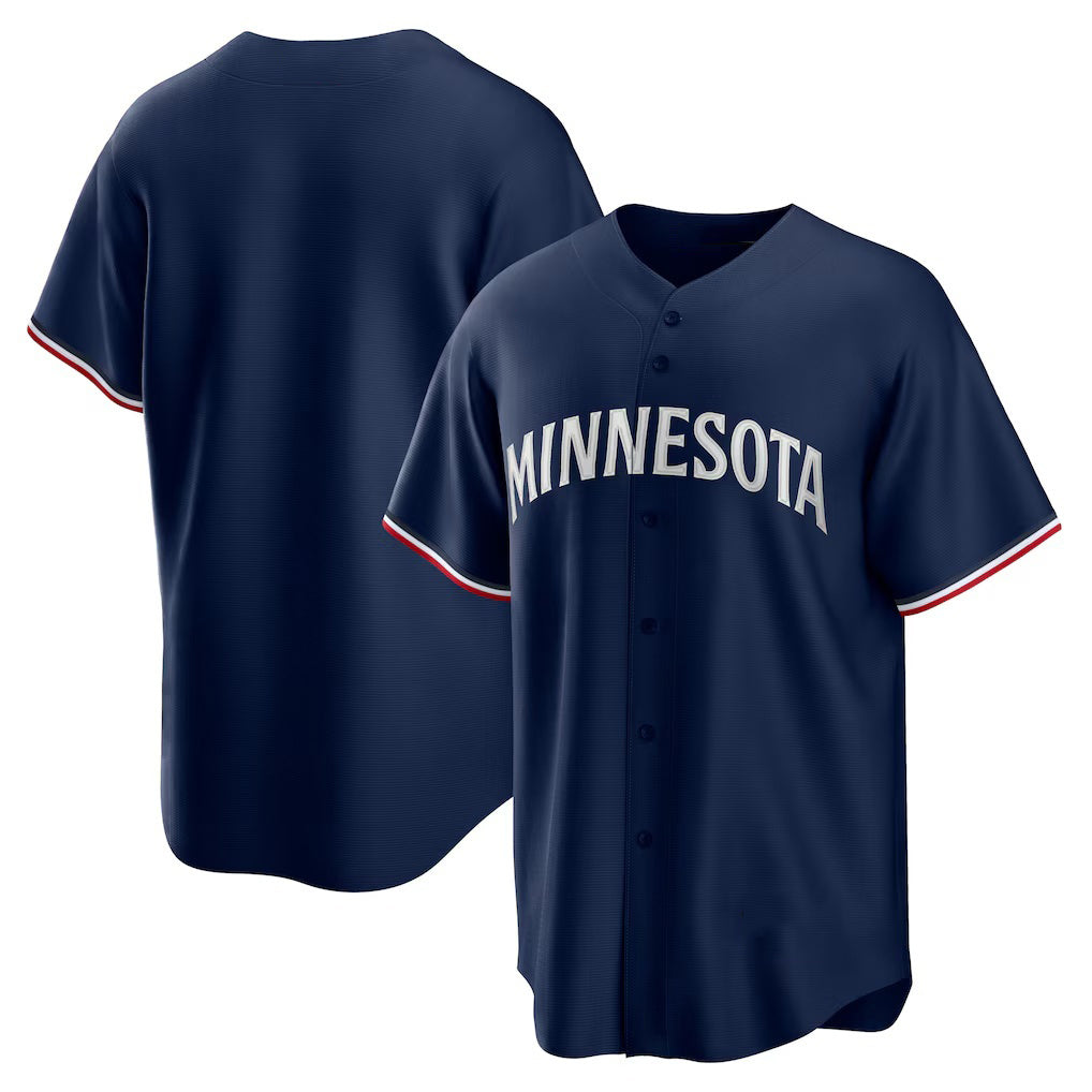 Minnesota Twins Navy Jereymy Alternate Replica Team Logo Jersey