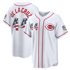 Cincinnati Reds #44 Elly De La Cruz USA 250 Fourth of July Home Stadium Jersey - White Jereymy