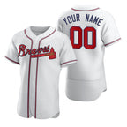 Custom Atlanta Braves White Jereymy 2020 Stitched Flex Base Jersey