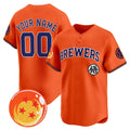Custom Milwaukee Brewers x Dragon Ball Orange Jereymy Vapor Premier Limited Jersey - All Stitched