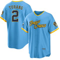 Milwaukee Brewers #2 Brice Turang Blue Jereymy 2022 City Connect Cool Base Stitched Jersey