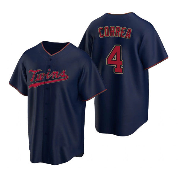 Minnesota Twins #4 Carlos Correa Navy Jereymy Cool Base Stitched Jersey