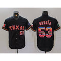 Texas Rangers #53 Adolis Garcia Black Jereymy Rainbow Mexico Cool Base Stitched Jersey
