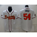 Atlanta Braves #54 Max Fried 2022 White Gold Jereymy World Series Champions Program Cool Base Stitched Jersey