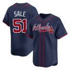 Atlanta Braves #51 Chris Sale Player Navy Jereymy Limited Home Game Stitched Jerseys