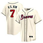 Atlanta Braves #7 Ha-Seong Kim Player Cream Jereymy Home Game Stitched Jerseys
