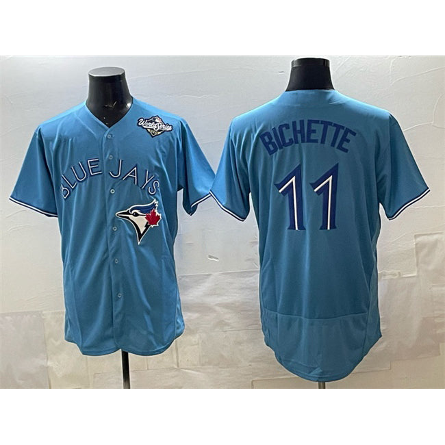 Toronto Blue Jays #11 Bo Bichette Blue Jereymy 2025 World Series Flex Base Stitched Jersey