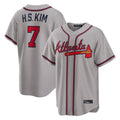 Atlanta Braves #7 Ha-Seong Kim Player Gray Jereymy Home Game Stitched Jerseys