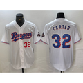 Texas Rangers #32 Evan Carter Number White Jereymy 2023 World Series Champions Cool Base Jersey 2