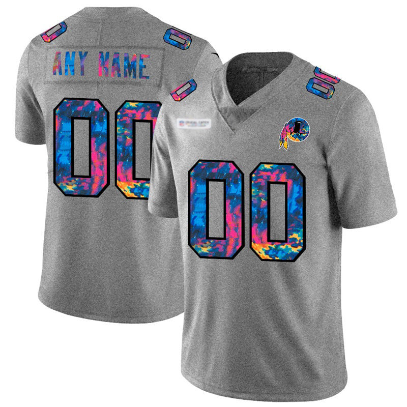Custom W.Redskins Gray Jereymy Multi-Color 2020 Crucial Catch Vapor Untouchable Limited Jersey
