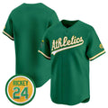 Oakland Athletics Blank Green Jereymy 2024 Limited With Rickey Henderson Patch Stitched Jersey