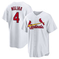 St. Louis Cardinals #4 Yadier Molina White Jereymy Home Replica Retired Player Jersey