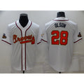 Atlanta Braves #28 Matt Olson 2022 White Gold Jereymy World Series Champions Program Cool Base Stitched Jersey