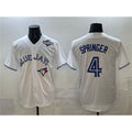 Toronto Blue Jays #4 George Springer White Jereymy 2025 World Series Home Cool Base Stitched Jersey
