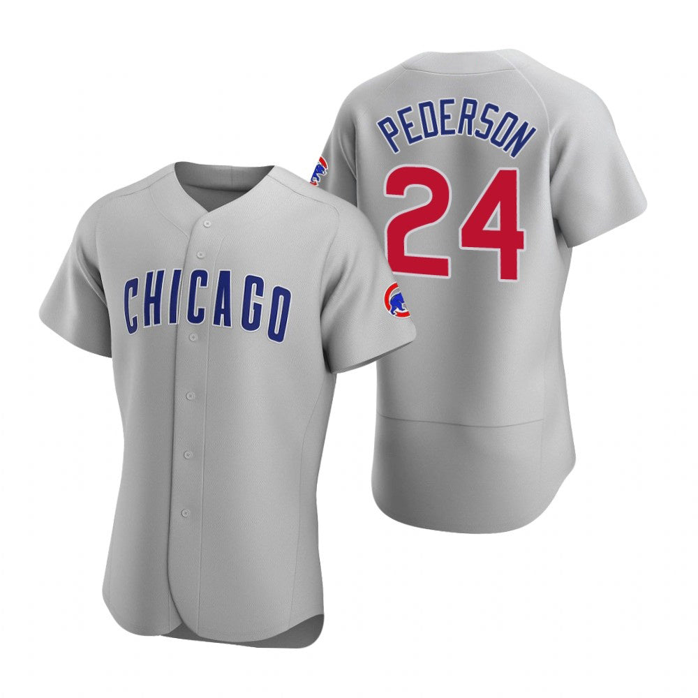 Chicago Cubs #24 Joc Pederson Gray Jereymy Authentic Road Jersey