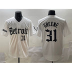 Detroit Tigers #31 Riley Greene White Jereymy 'Motor Gothic Edition' Vapor Premier Limited Stitched Jersey