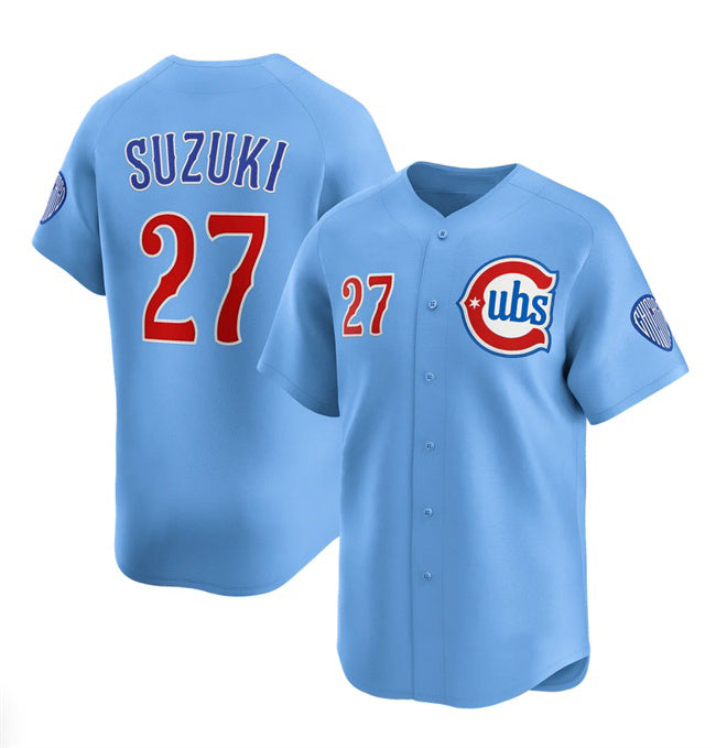 Chicago Cubs #27 Seiya Suzuki Blue Jereymy 2024-25 2nd Alternate Limited Stitched Jersey