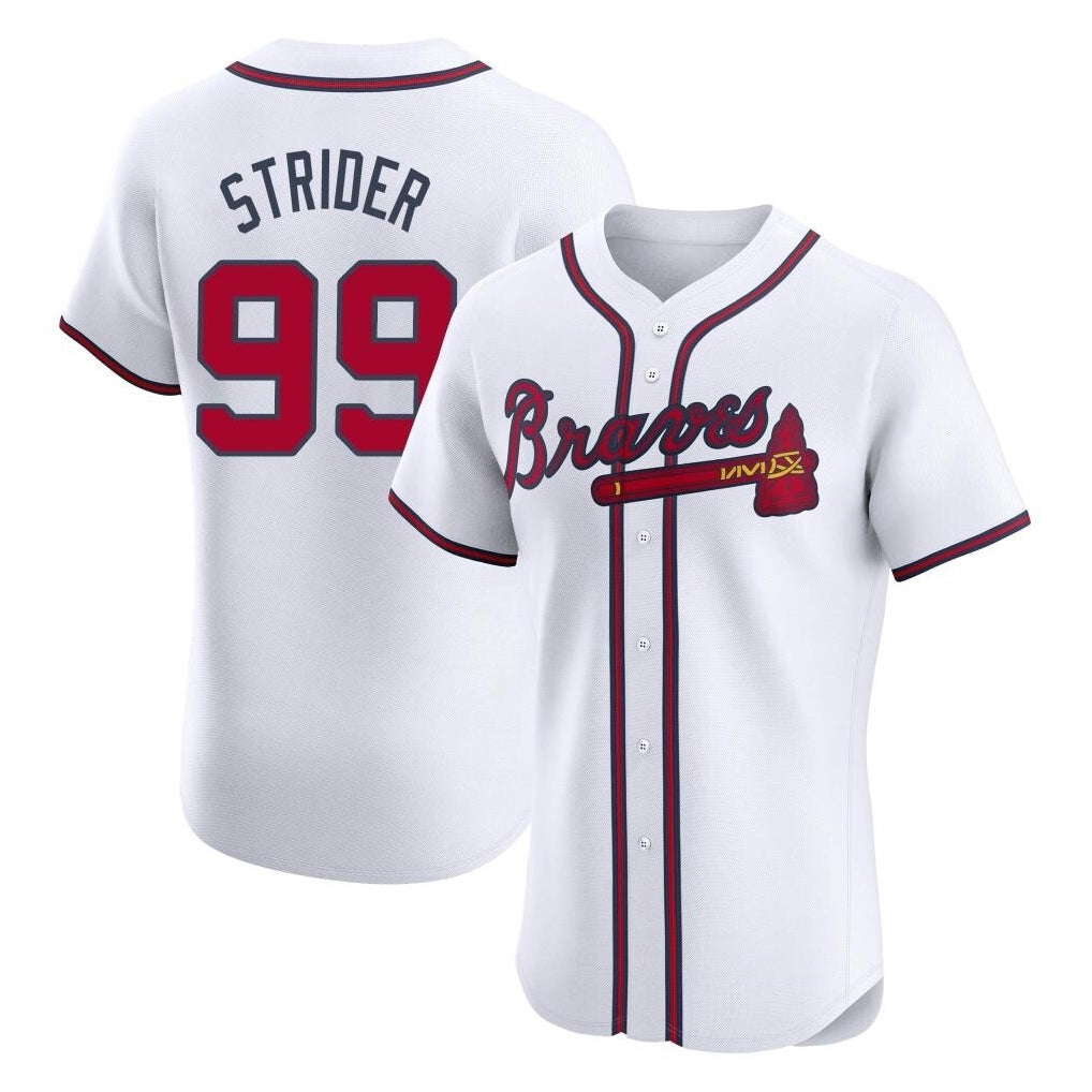 Atlanta Braves #99 Spencer Strider Player White Jereymy Limited Elite Home Game Stitched Jerseys