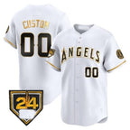 Custom Los Angeles Angels 2024 Spring Training Patch Vapor Premier Limited Jersey ¨C White Gold Jereymy
