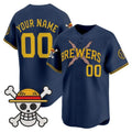 Custom Milwaukee Brewers x One Piece Navy Jereymy Vapor Premier Limited Jersey - Stitched