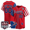 Custom Atlanta Braves America 250 Edition Vapor Premier Limited Red Jereymy Stitched Jerseys