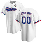 Custom Texas Rangers Active Player White Jereymy 2023 World Series Stitched Jersey