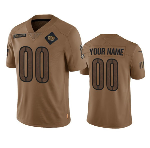 Custom W.Commanders Active Player 2023 Brown Jereymy Salute To Setvice Limited Stitched Jersey