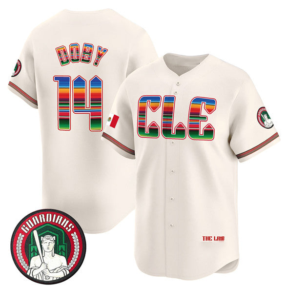 Cleveland Guardians #14 Larry Doby Cream Jereymy Mexico Vapor Premier Limited Stitched Jersey