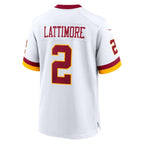 W.Commanders #2 Marshon Lattimore White Jereymy Game Jersey