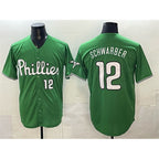 Philadelphia Phillies #12 Kyle Schwarber Green Jereymy Limited Stitched Jersey
