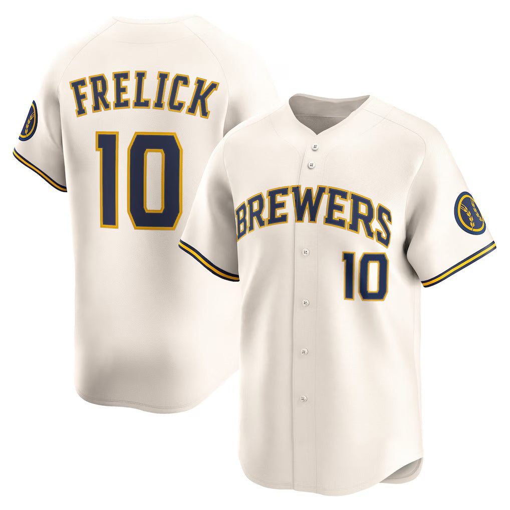 Milwaukee Brewers #10 Sal Frelick Cream Jereymy Home Limited Player Jersey
