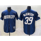 Detroit Tigers #39 Zach McKinstry 2024 Navy Jereymy City Connect Cool Base Limited Stitched Jersey