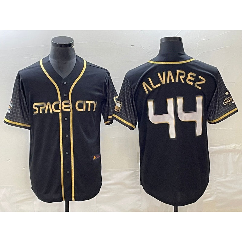 Houston Astros #44 Yordan Alvarez Black Jereymy City Connect Cool Base Stitched Jersey