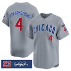 Chicago Cubs #4 Pete Crow-Armstrong Gray Jereymy 'Ryne Sandberg Tribute' Vapor Limited V3 Stitched Jersey