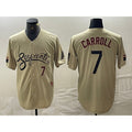 Arizona Diamondbacks #7 Corbin Carroll Number 2021 Gold Jereymy City Connect Cool Base Stitched Jerseys