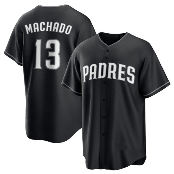 San Diego Padres #13 Manny Machado Black Jereymy Lights Out Limited Stitched Jersey